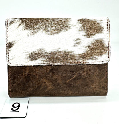 Leather Purse with Cowhide; Zipped Coin Pouch & Multi-Card Slots, Photo/ID Display - JayKayBoutiqueOnline