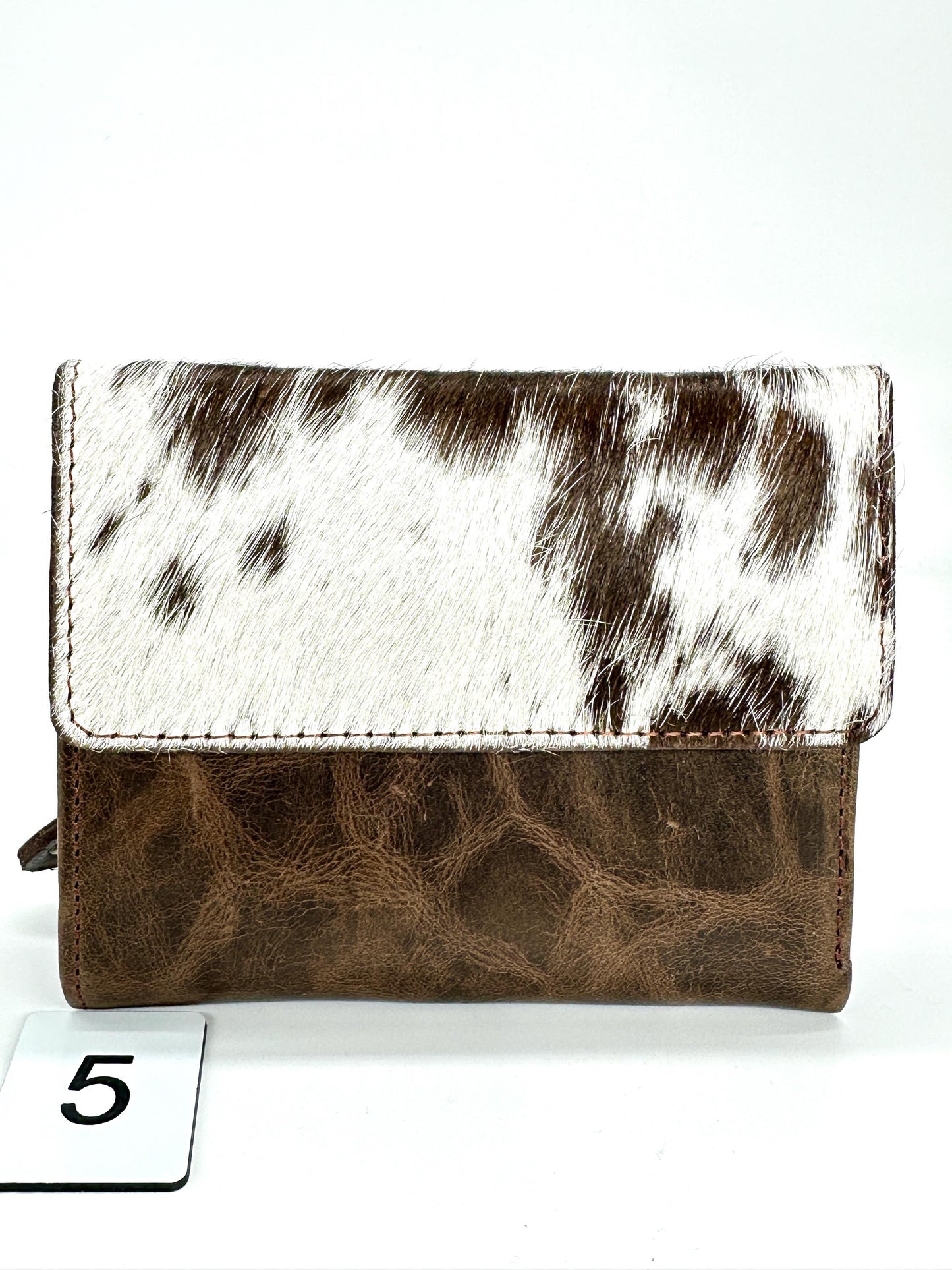 Leather Purse with Cowhide; Zipped Coin Pouch & Multi-Card Slots, Photo/ID Display - JayKayBoutiqueOnline