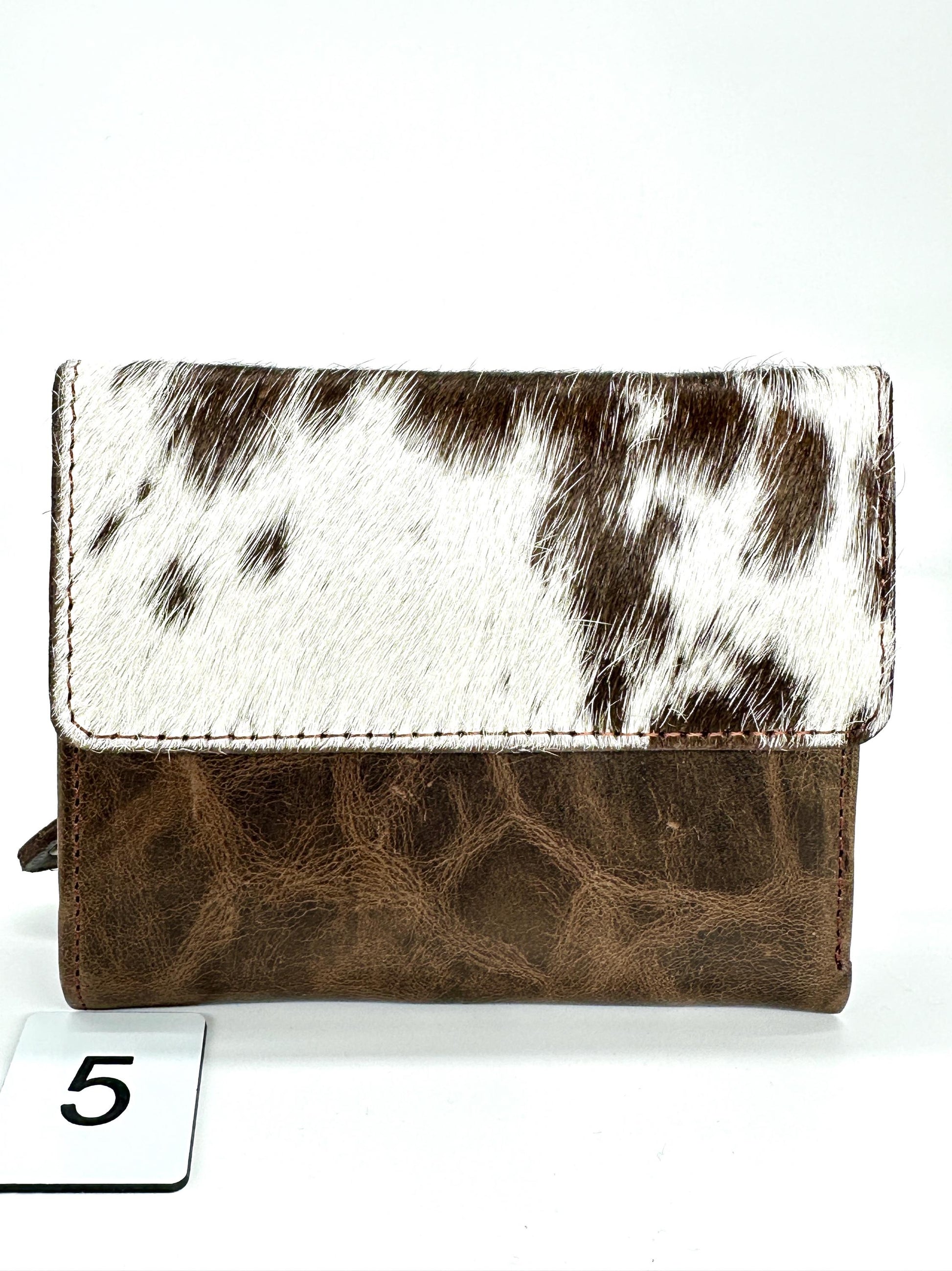 Leather Purse with Cowhide; Zipped Coin Pouch & Multi-Card Slots, Photo/ID Display - JayKayBoutiqueOnline