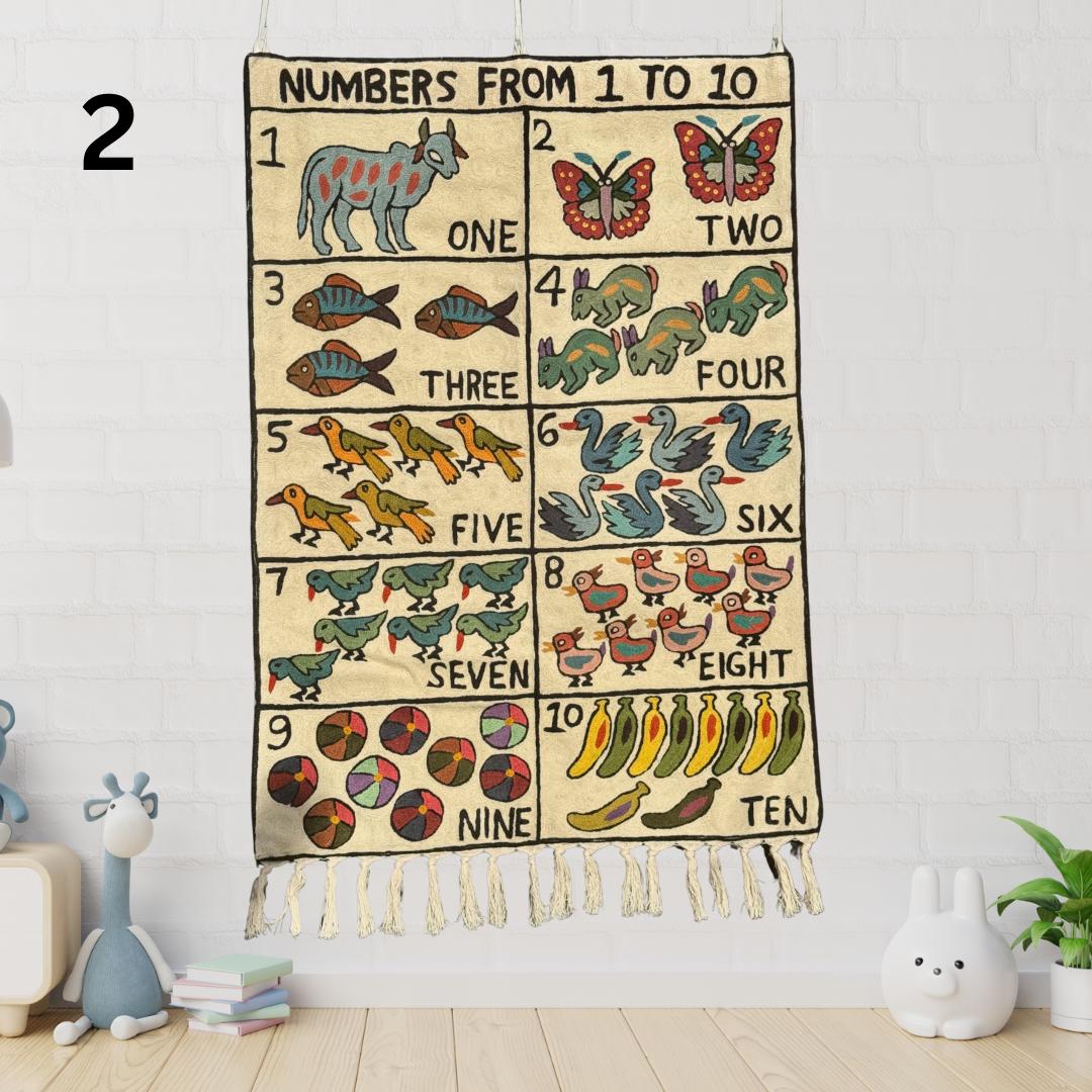 Handmade Numbers 1-10 Wall Hanging Tapestry - JayKayBoutiqueOnline