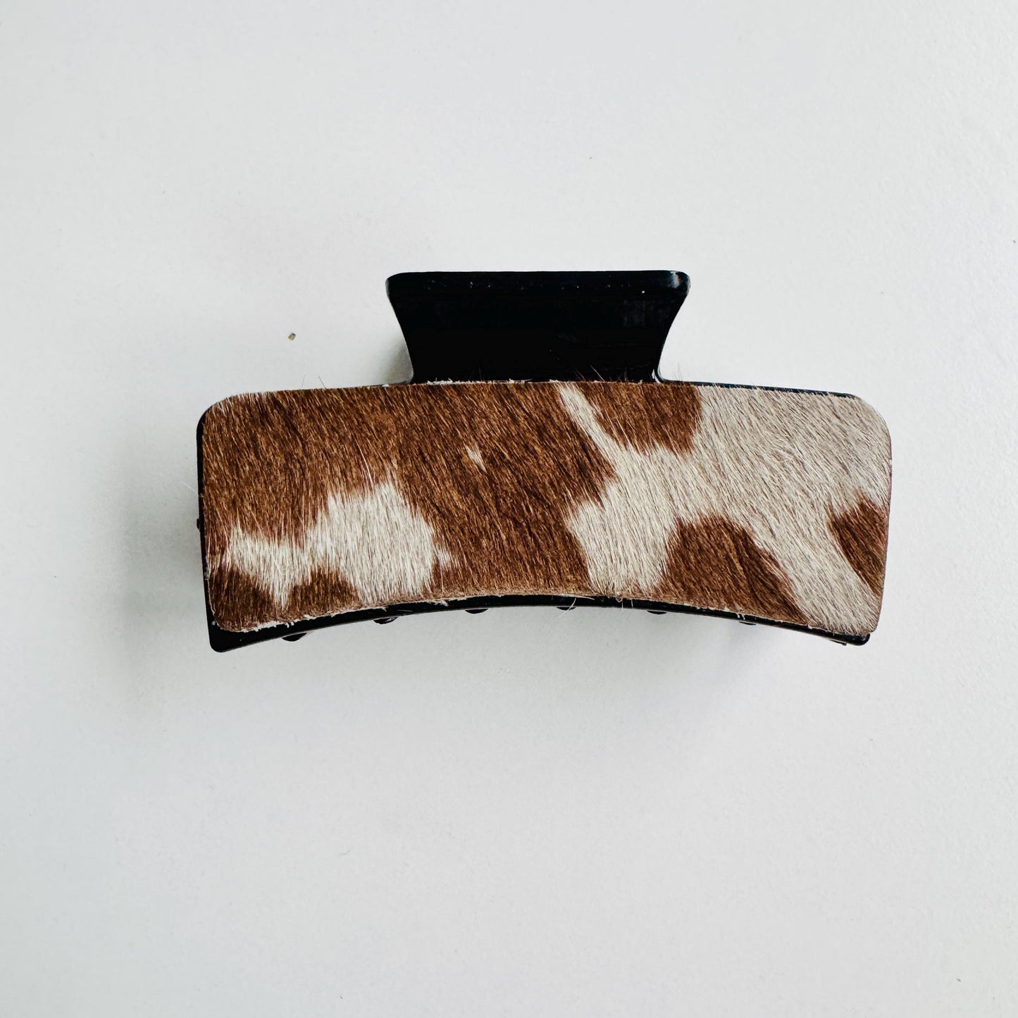 Large Hair Claw Clip with Animal Hide - JayKayBoutiqueOnline
