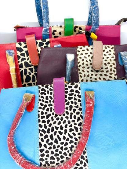 Recycled Leather Laptop Tote Bag - JayKayBoutiqueOnline