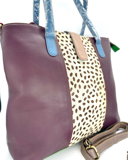 Recycled Leather Laptop Tote Bag - JayKayBoutiqueOnline