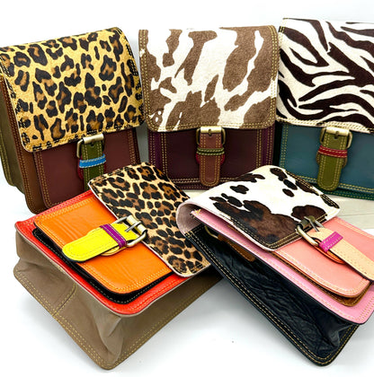 Recycled Coloured Leather Crossbody Bag - JayKayBoutiqueOnline