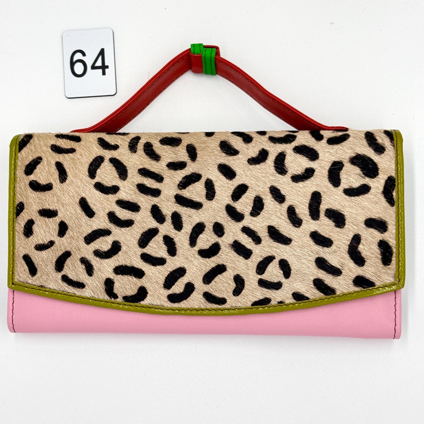 Coloured Leather Purse Clutch Wallet with Animal Print Hide - JayKayBoutiqueOnline