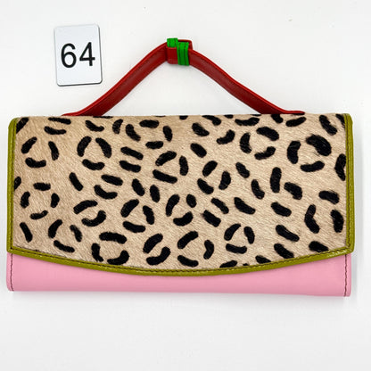 Coloured Leather Purse Clutch Wallet with Animal Print Hide - JayKayBoutiqueOnline