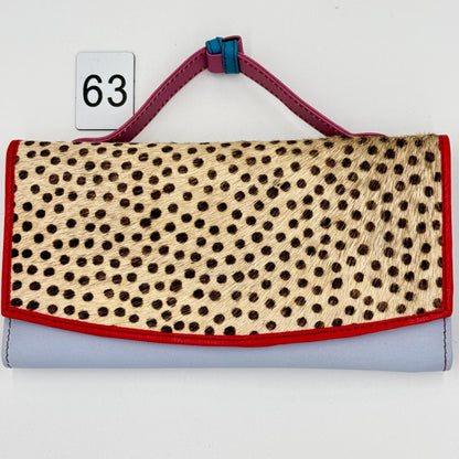 Coloured Leather Purse Clutch Wallet with Animal Print Hide - JayKayBoutiqueOnline