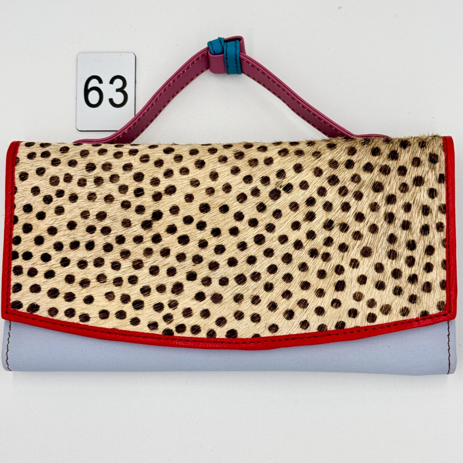 Coloured Leather Purse Clutch Wallet with Animal Print Hide - JayKayBoutiqueOnline