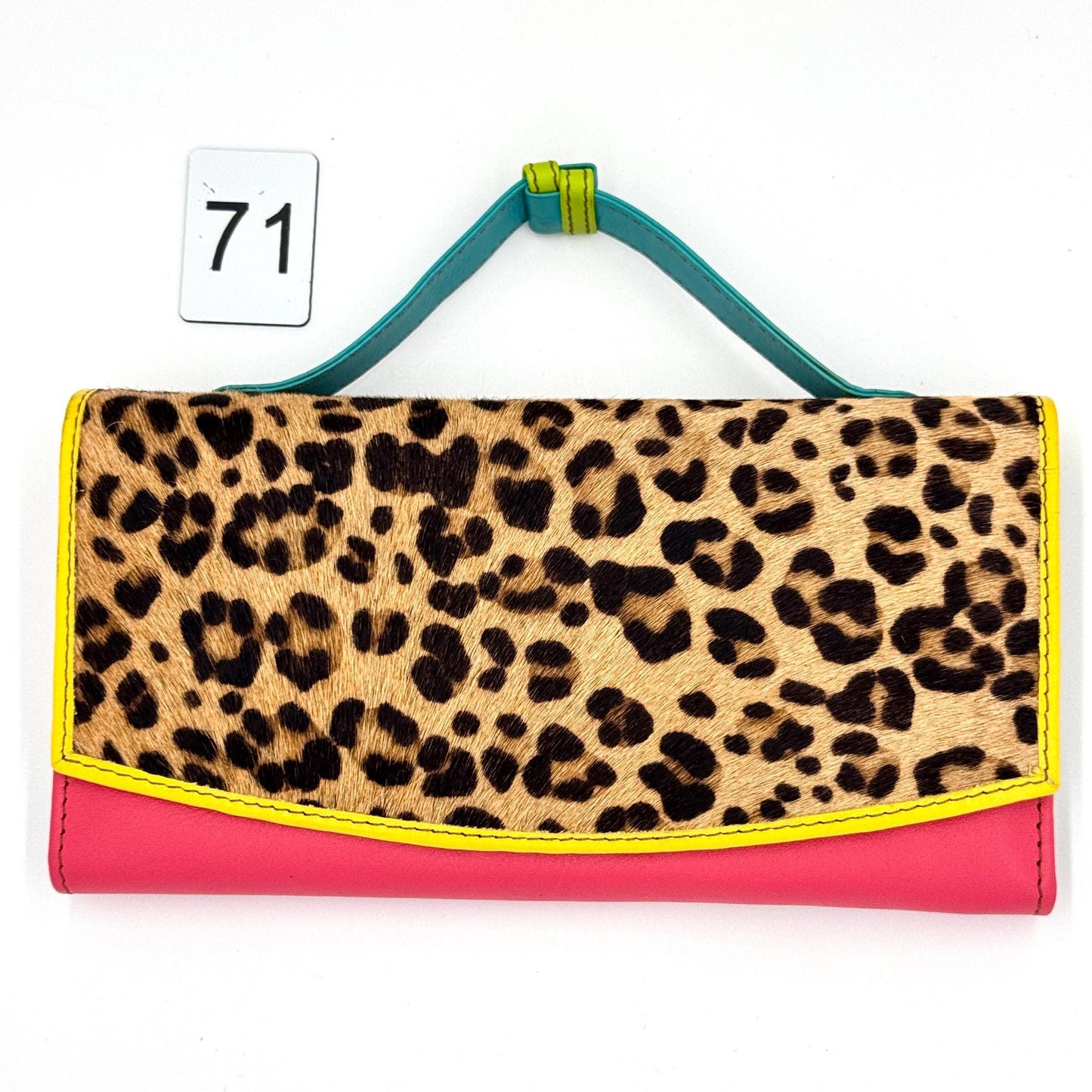 Coloured Leather Purse Clutch Wallet with Animal Print Hide - JayKayBoutiqueOnline