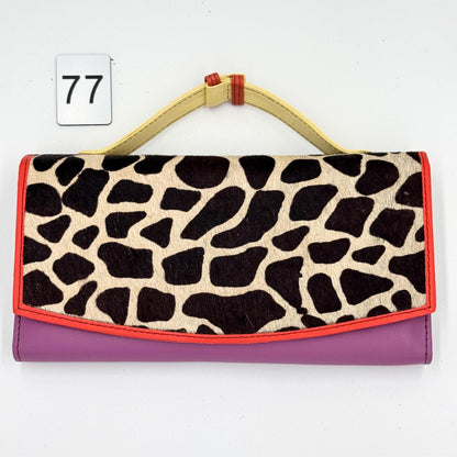 Coloured Leather Purse Clutch Wallet with Animal Print Hide - JayKayBoutiqueOnline