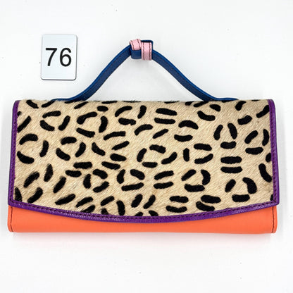 Coloured Leather Purse Clutch Wallet with Animal Print Hide - JayKayBoutiqueOnline