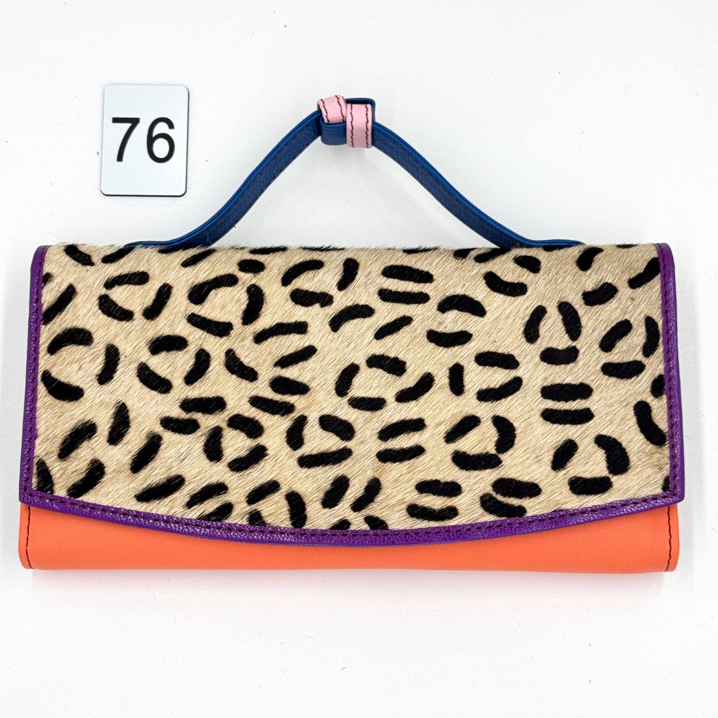 Coloured Leather Purse Clutch Wallet with Animal Print Hide - JayKayBoutiqueOnline
