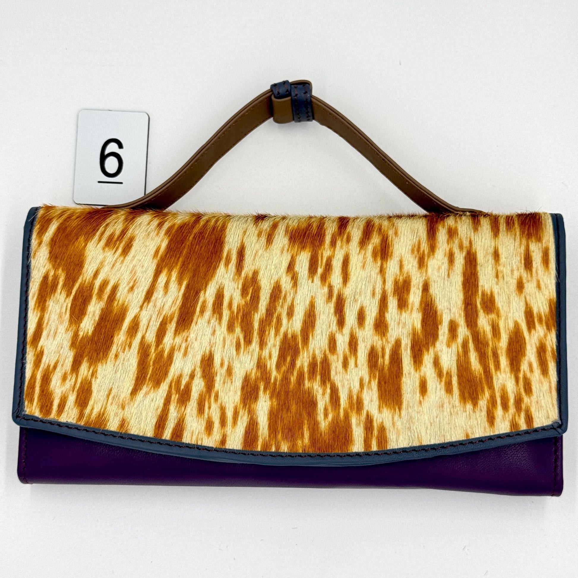 Recycled Leather Clutch Wallet with Animal Print Hide - JayKayBoutiqueOnline