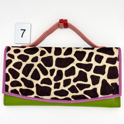 Recycled Leather Clutch Wallet with Animal Print Hide - JayKayBoutiqueOnline