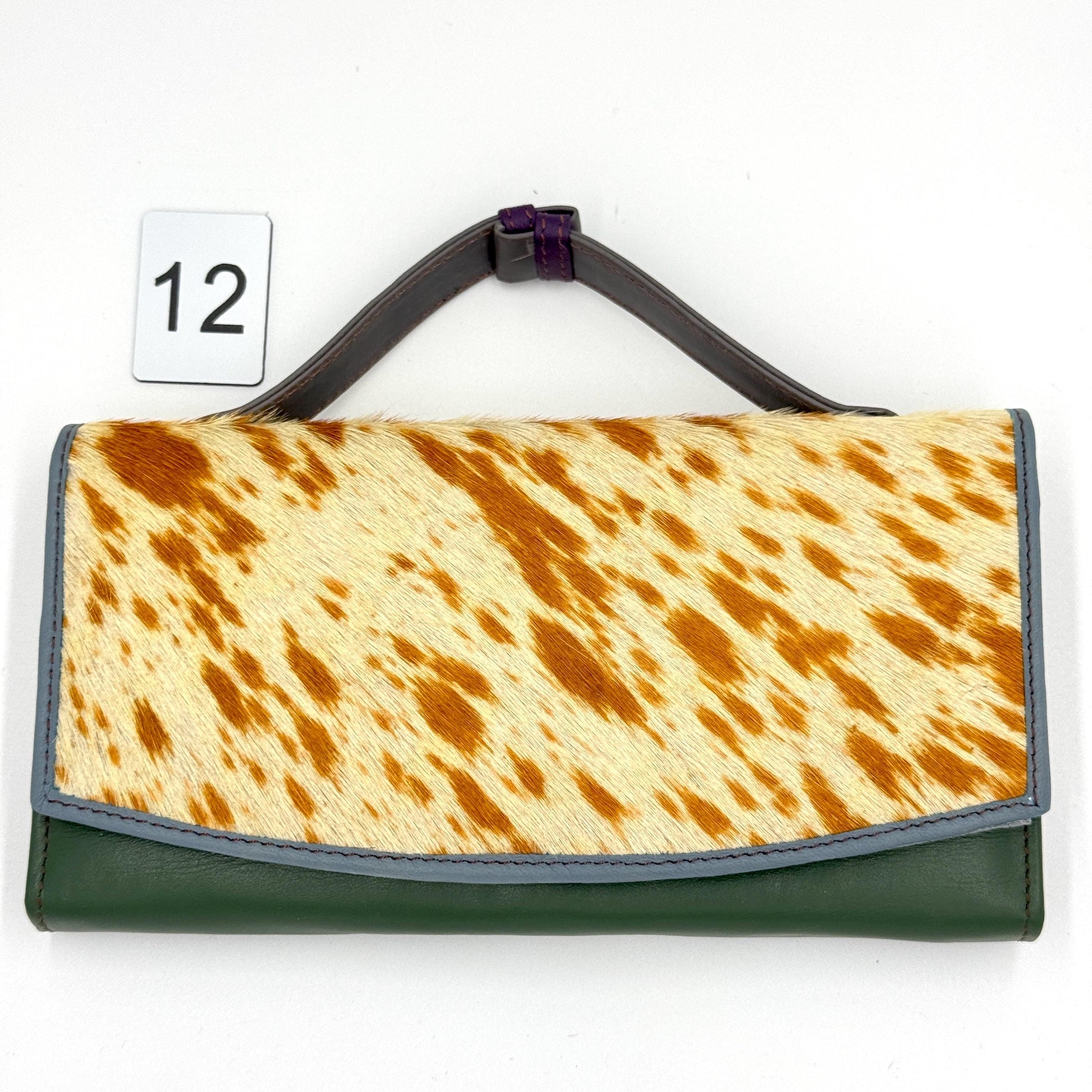 Recycled Leather Clutch Wallet with Animal Print Hide - JayKayBoutiqueOnline