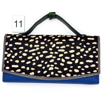 Recycled Leather Clutch Wallet with Animal Print Hide - JayKayBoutiqueOnline