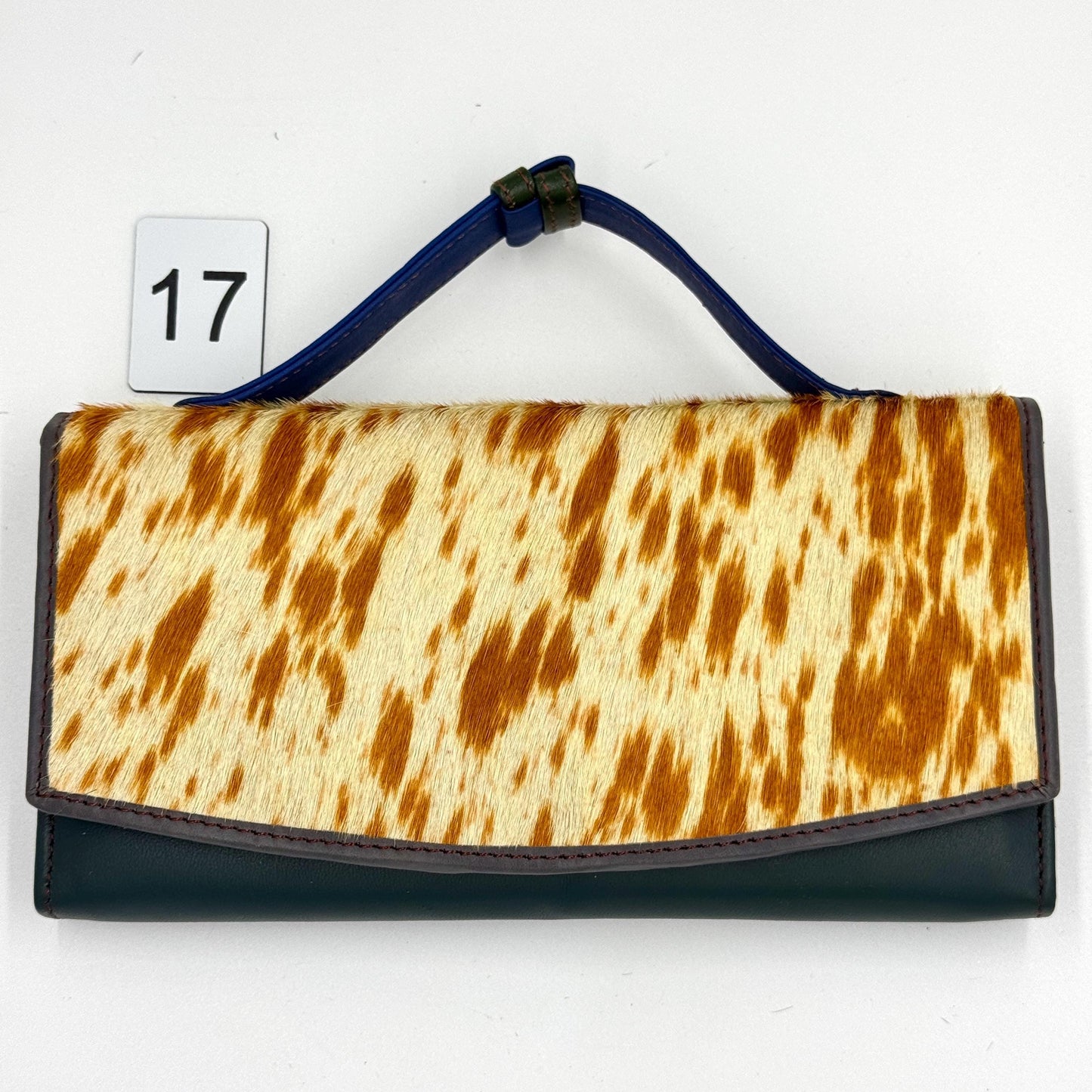 Recycled Leather Clutch Wallet with Animal Print Hide - JayKayBoutiqueOnline