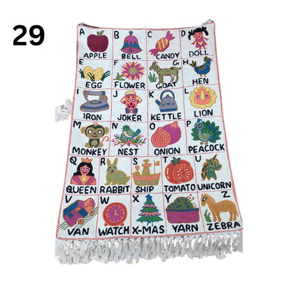 Handmade Alphabet Tapestry Wall Hanging with Animal Embroidery - JayKayBoutiqueOnline