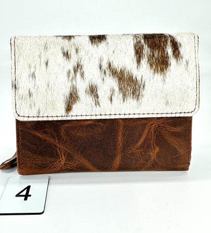 Compact Genuine Leather Wallet with Cowhide, Zipped Coin Pouch & Multi-Card Slots, Photo/ID Display - JayKayBoutiqueOnline