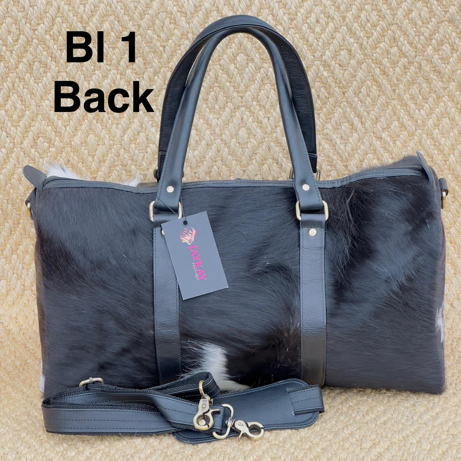 Western Leather Duffle Bag with Hair On Hide - JayKayBoutiqueOnline