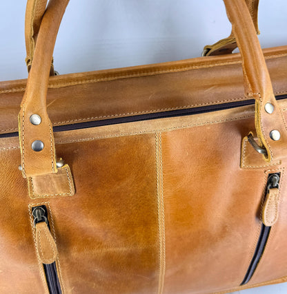 Hand Tooled Leather Tote Bag with Cowhide - JayKayBoutiqueOnline