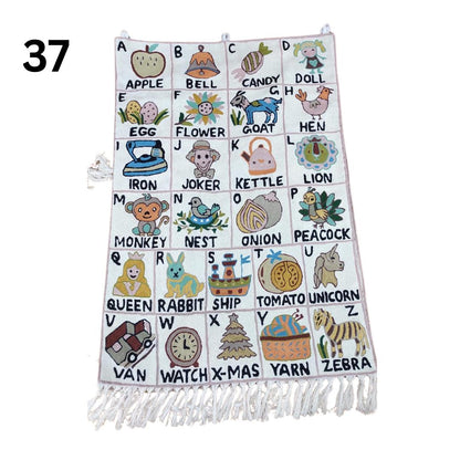Handmade Alphabet Tapestry Wall Hanging with Animal Embroidery - JayKayBoutiqueOnline