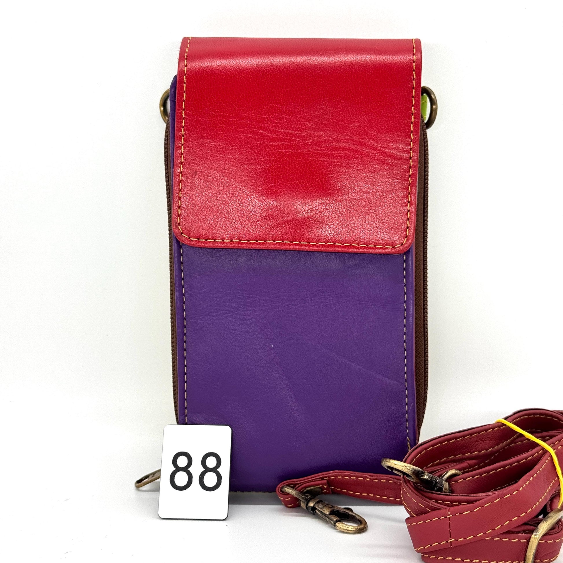 Upcycled Leather Crossbody Phone Bag - JayKayBoutiqueOnline