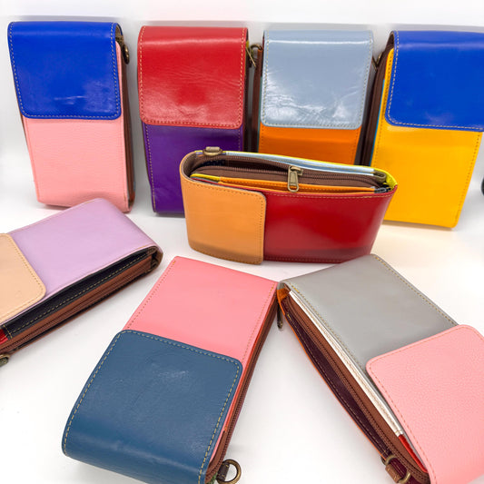 Upcycled Leather Crossbody Phone Bag - JayKayBoutiqueOnline