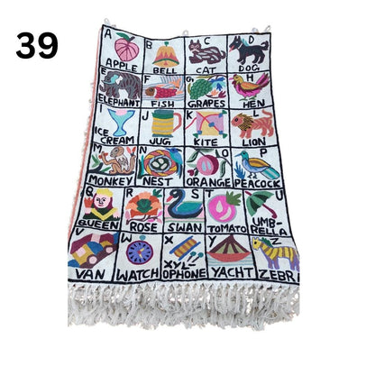 Handmade Alphabet Tapestry Wall Hanging with Animal Embroidery - JayKayBoutiqueOnline