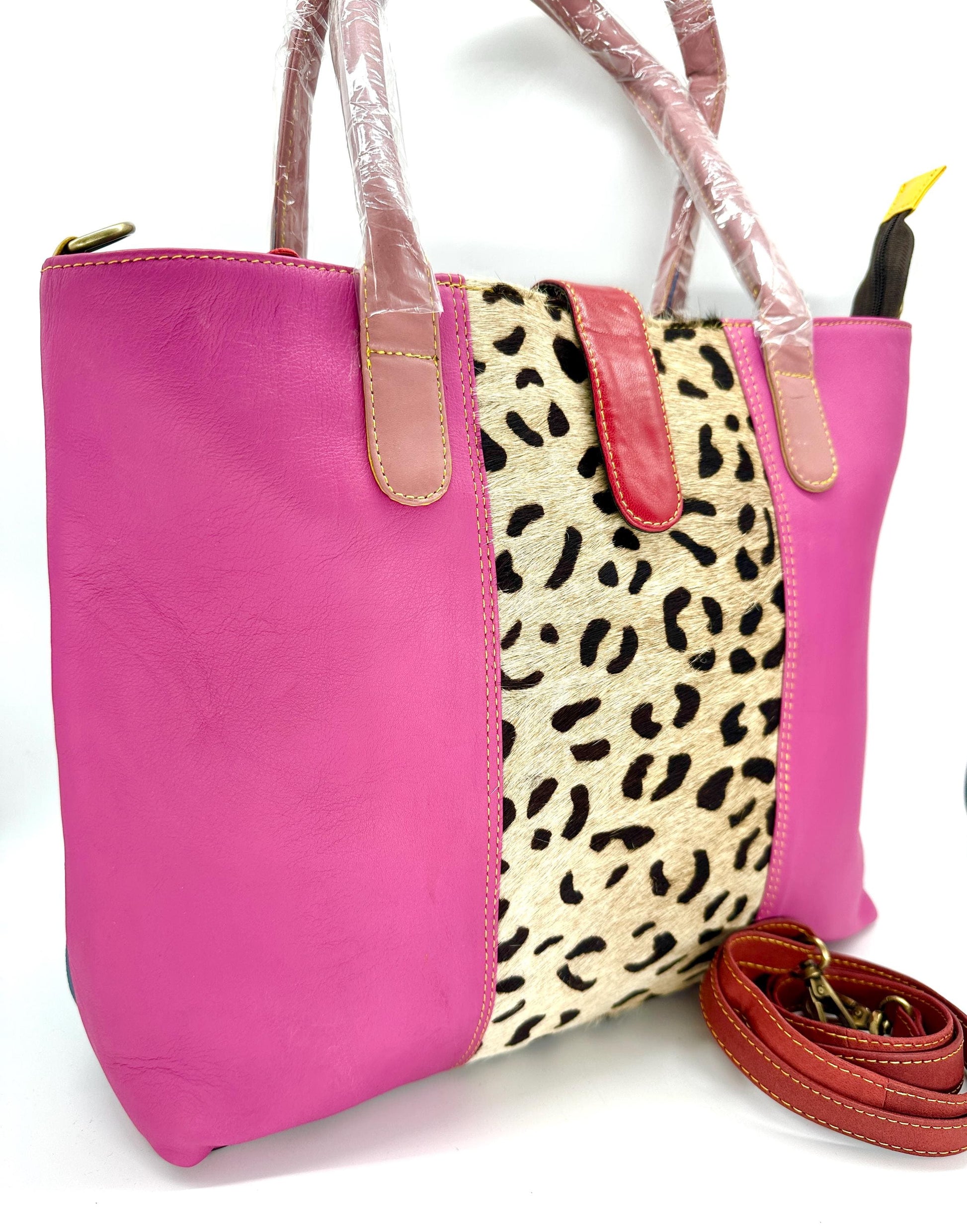 Recycled Coloured Leather Laptop Tote Bag - JayKayBoutiqueOnline