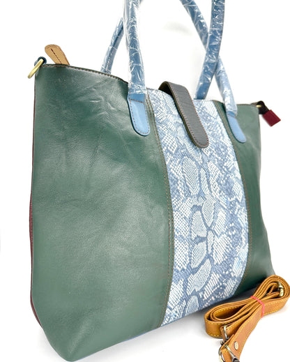 Recycled Leather Laptop Tote Bag - JayKayBoutiqueOnline