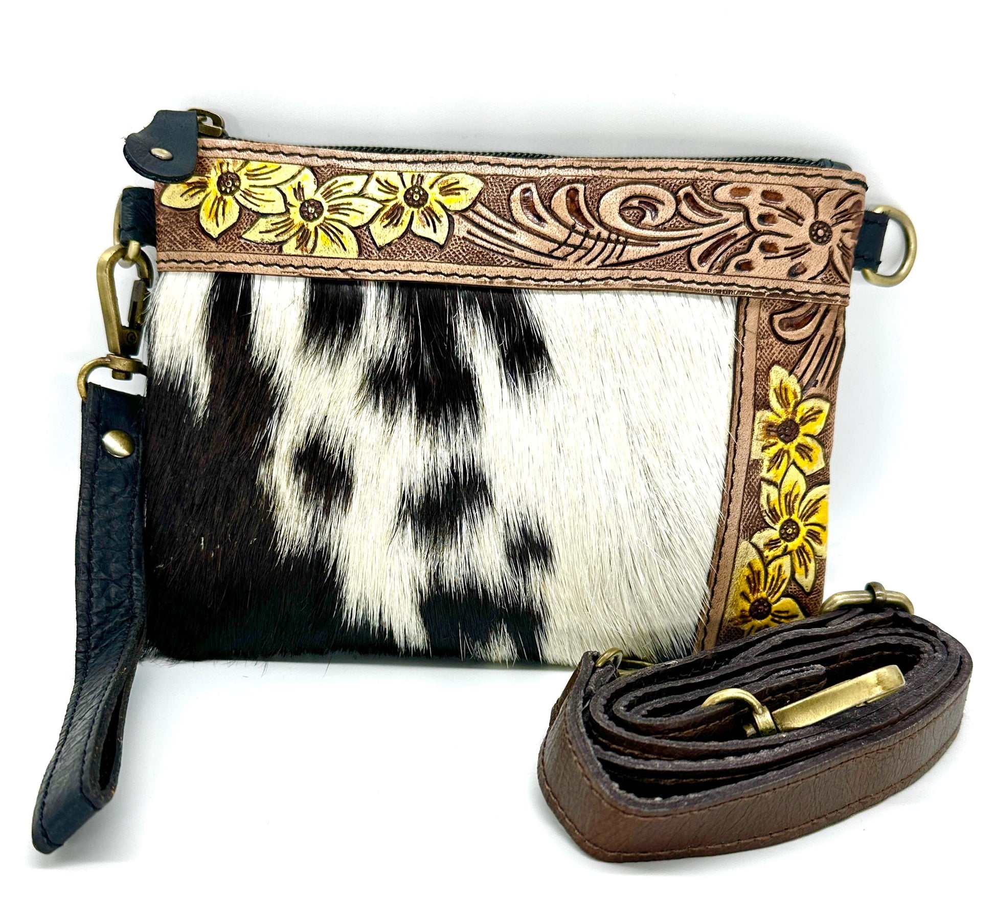 Handcrafted Cowhide & Leather Crossbody Bag - JayKayBoutiqueOnline