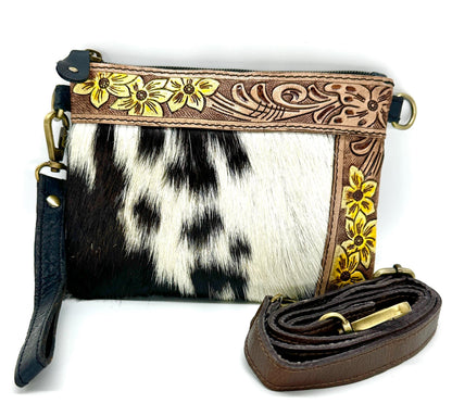 Handcrafted Cowhide & Leather Crossbody Bag - JayKayBoutiqueOnline