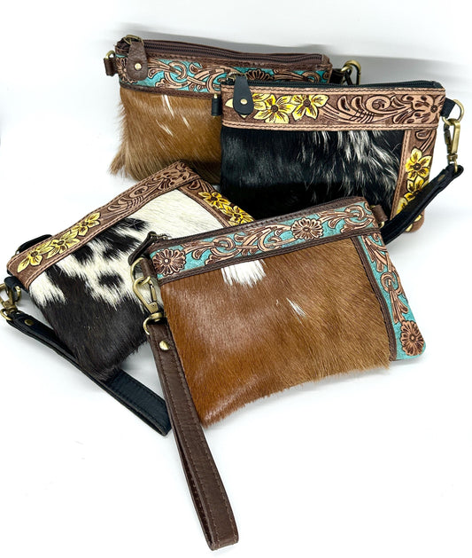 Handcrafted Cowhide & Leather Crossbody Bag - JayKayBoutiqueOnline