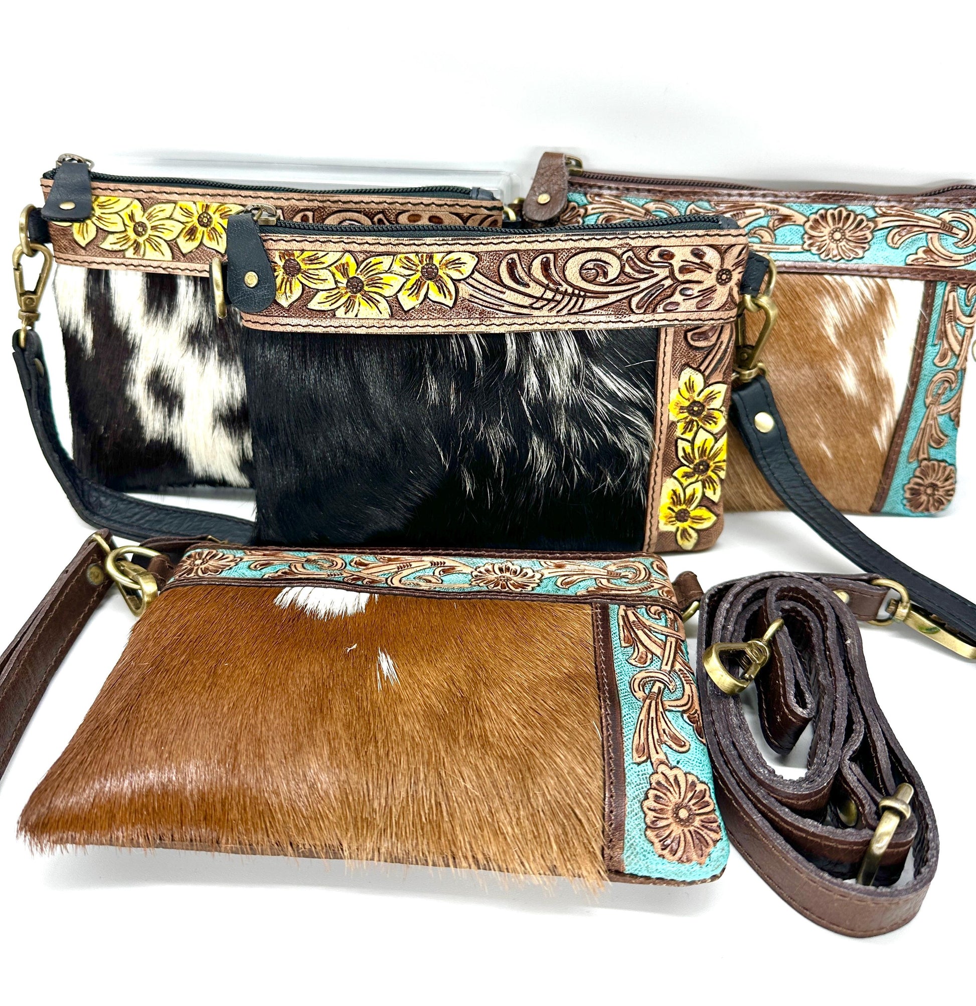 Handcrafted Cowhide & Leather Crossbody Bag - JayKayBoutiqueOnline