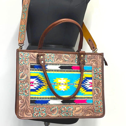 Hand Tooled Leather Laptop Bag - JayKayBoutiqueOnline