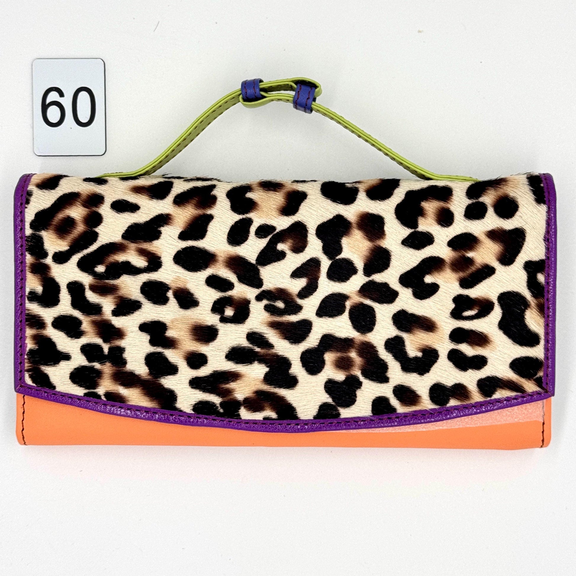 Coloured Leather Purse Clutch Wallet with Animal Print Hide - JayKayBoutiqueOnline