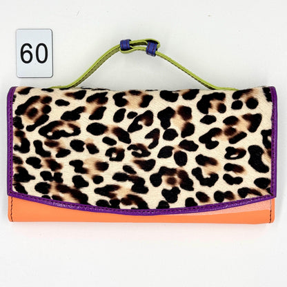 Coloured Leather Purse Clutch Wallet with Animal Print Hide - JayKayBoutiqueOnline