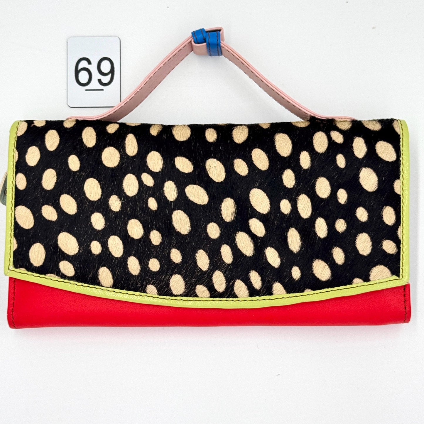 Coloured Leather Purse Clutch Wallet with Animal Print Hide - JayKayBoutiqueOnline