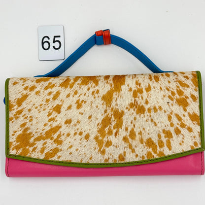 Coloured Leather Purse Clutch Wallet with Animal Print Hide - JayKayBoutiqueOnline