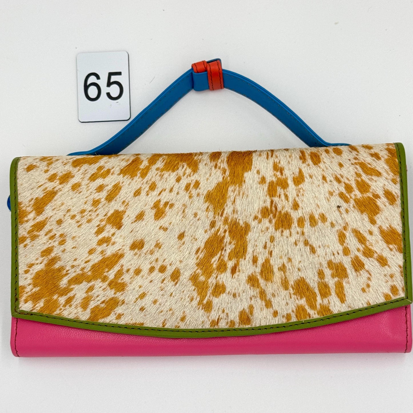 Coloured Leather Purse Clutch Wallet with Animal Print Hide - JayKayBoutiqueOnline