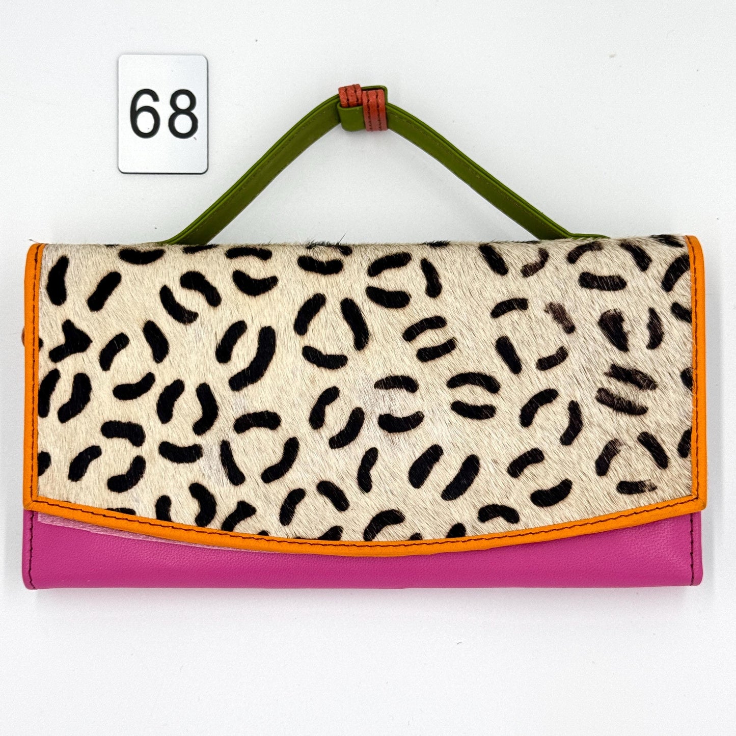 Coloured Leather Purse Clutch Wallet with Animal Print Hide - JayKayBoutiqueOnline