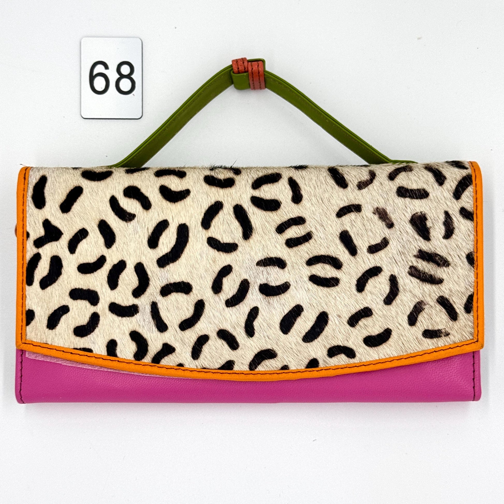 Coloured Leather Purse Clutch Wallet with Animal Print Hide - JayKayBoutiqueOnline