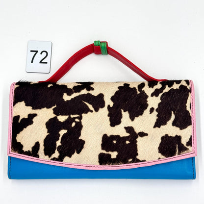 Coloured Leather Purse Clutch Wallet with Animal Print Hide - JayKayBoutiqueOnline