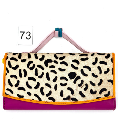 Coloured Leather Purse Clutch Wallet with Animal Print Hide - JayKayBoutiqueOnline