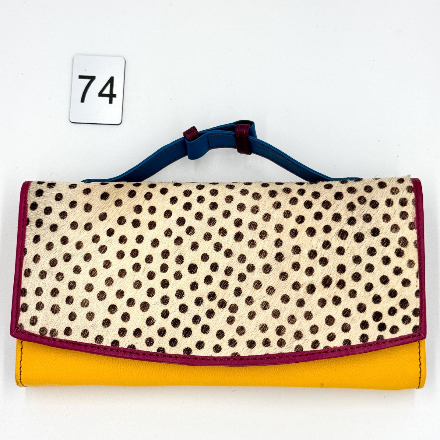 Coloured Leather Purse Clutch Wallet with Animal Print Hide - JayKayBoutiqueOnline