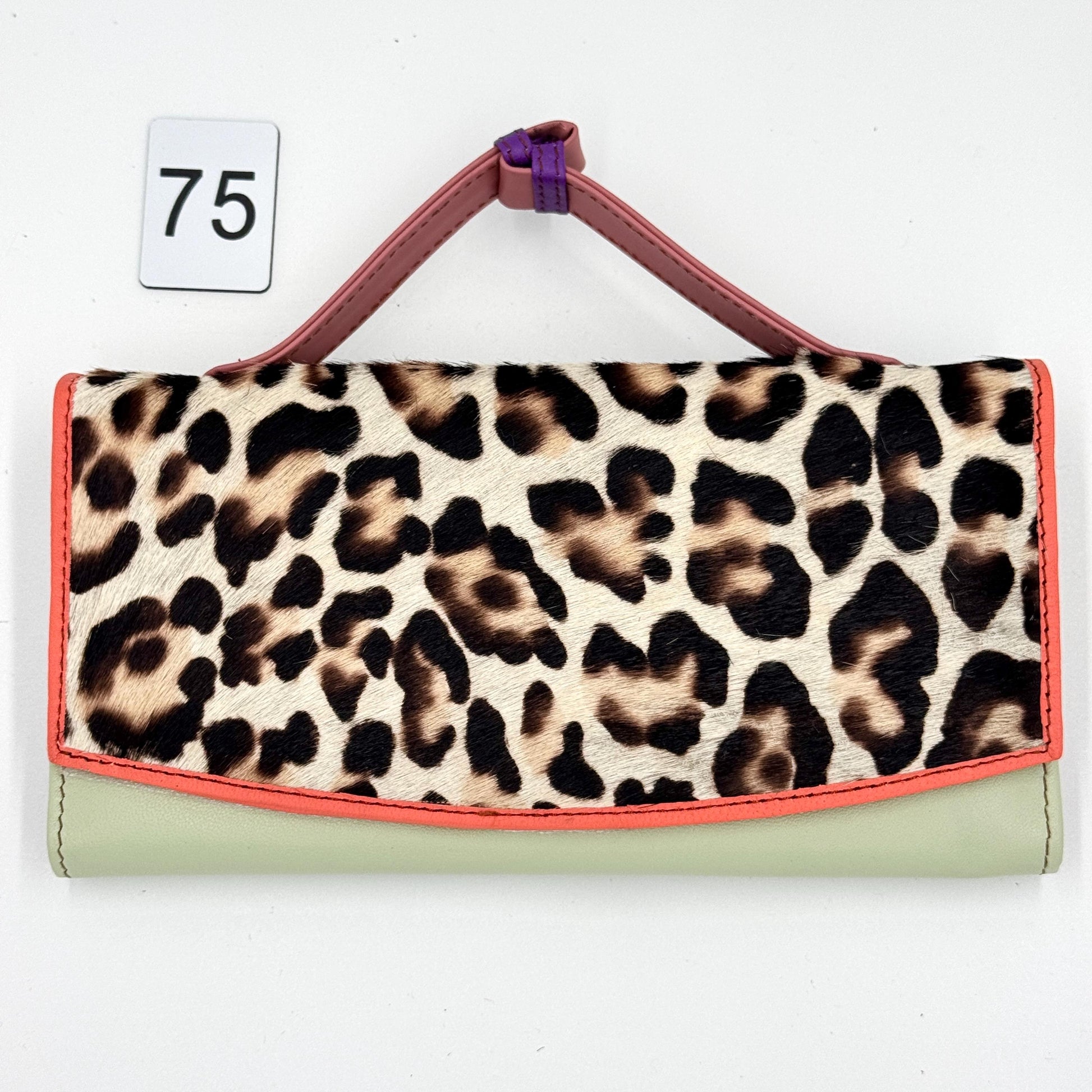 Coloured Leather Purse Clutch Wallet with Animal Print Hide - JayKayBoutiqueOnline
