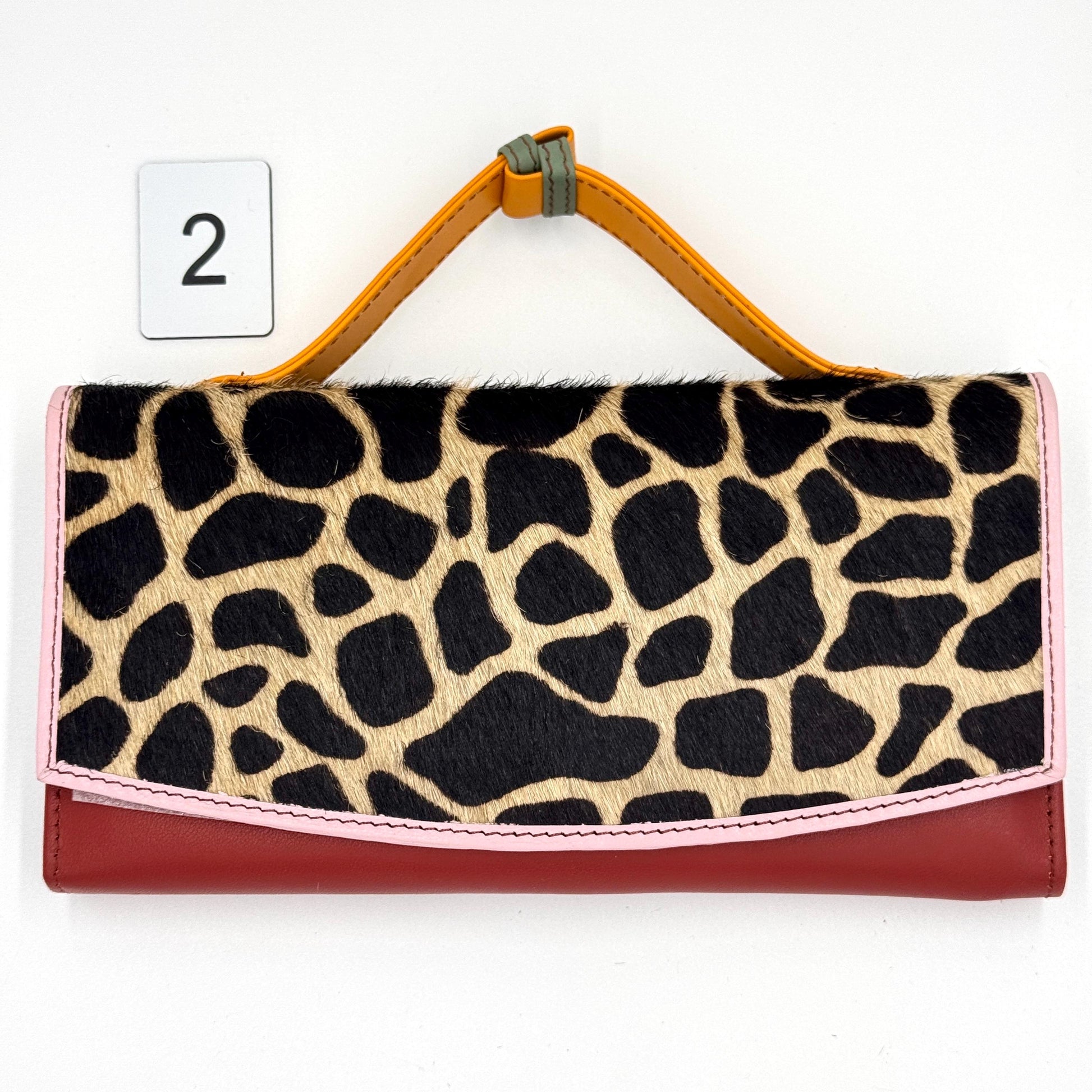 Recycled Leather Clutch Wallet with Animal Print Hide - JayKayBoutiqueOnline