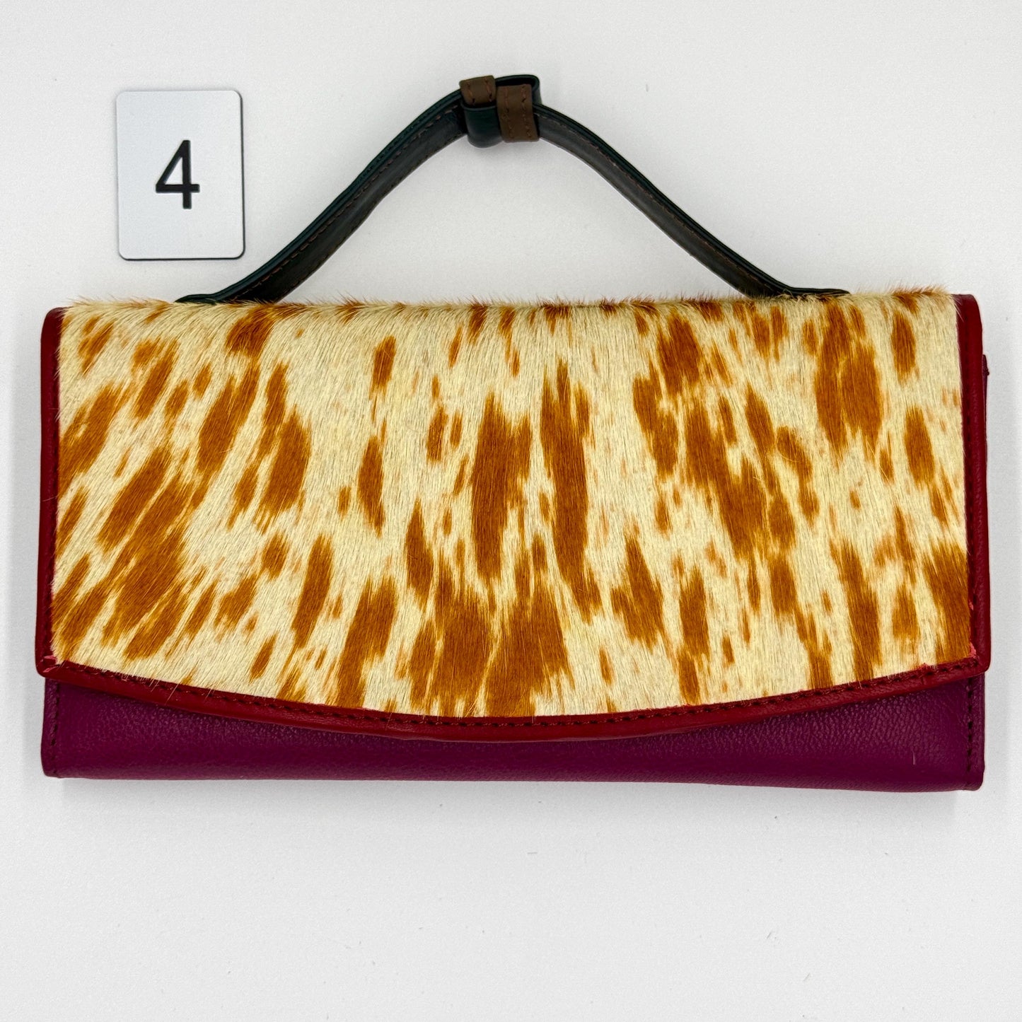 Recycled Leather Clutch Wallet with Animal Print Hide - JayKayBoutiqueOnline
