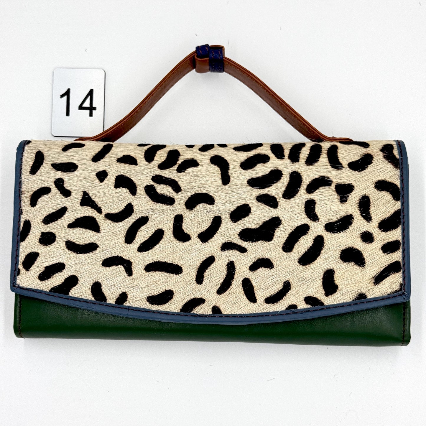 Recycled Leather Clutch Wallet with Animal Print Hide - JayKayBoutiqueOnline